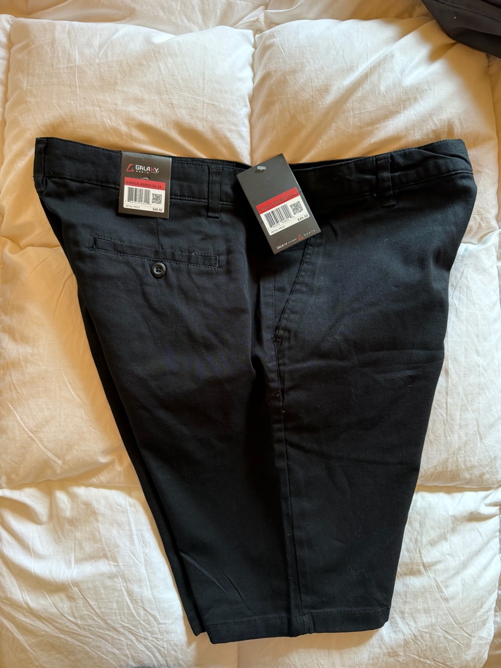 NWT Galaxy By Harvic Black Flat Front Men’s Shorts